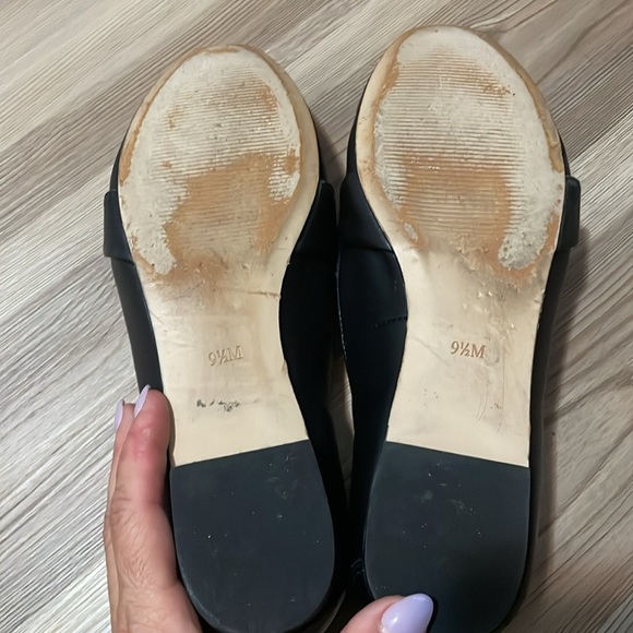 Talbots black Leather Loafers  Flats Womens 9.5 Top tie accent Slip on Casual - Picture 9 of 11